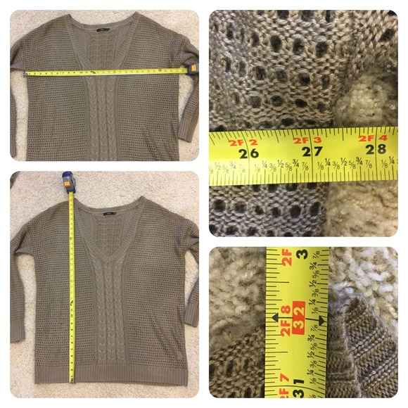 LF Millau sage green oversized deep v neck cable knit cotton sweater - Picture 4 of 5